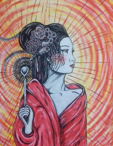 绘画 标题为“amaterasu” 由Norel, 原创艺术品, 丙烯