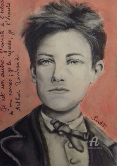 Dessin intitulée "Rimbaud" par Norel, Œuvre d'art originale, Pastel