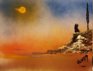 Peinture intitulée "The fox" par Pascal Jung, Œuvre d'art originale, Huile
