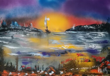 Peinture intitulée "The long trip" par Pascal Jung, Œuvre d'art originale, Huile