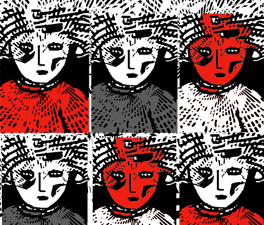 Digitale Kunst getiteld "sages comme des ima…" door Nicole Gix, Origineel Kunstwerk, Digitaal Schilderwerk