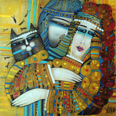 Peinture intitulée "Trois" par Albena Vatcheva, Œuvre d'art originale, Huile Monté sur Châssis en bois