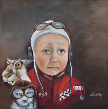 Peinture intitulée "ARTHUR" par Michele Sevilla, Œuvre d'art originale, Huile Monté sur Châssis en bois