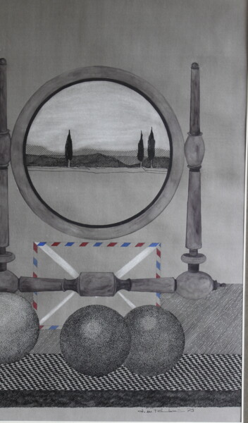 Drawing titled "Drei Kugeln" by Tatjana M. Pankau, Original Artwork, Ink