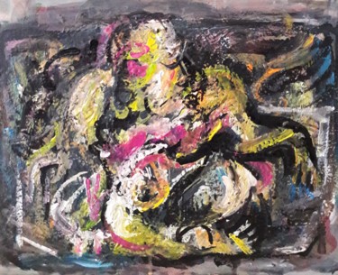 Peinture intitulée "corps qui vibre tra…" par Sam Keusseyan, Œuvre d'art originale, Acrylique