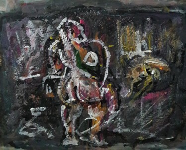 Peinture intitulée "elle étonnant de sa…" par Sam Keusseyan, Œuvre d'art originale, Acrylique