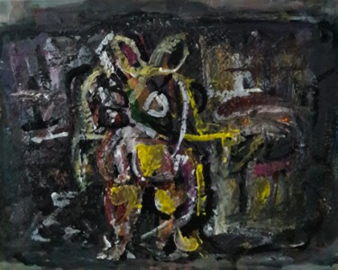 Peinture intitulée "elle marche dans el…" par Sam Keusseyan, Œuvre d'art originale, Acrylique