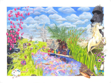 绘画 标题为“dé "s" Pollution” 由Virginie Thomas, 原创艺术品, 丙烯