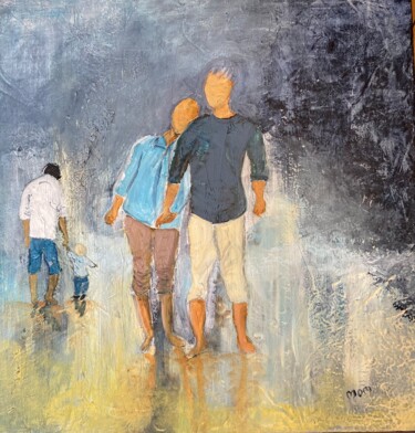 Peinture intitulée "En bord de mer." par Môm, Œuvre d'art originale, Acrylique