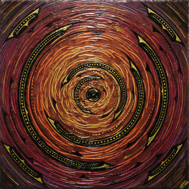 Rotation or orange violette. Peinture intitulée "Rotation or orange…" par Jonathan Pradillon, Œuvre d'art originale, Acrylique Monté sur Châssis en bois