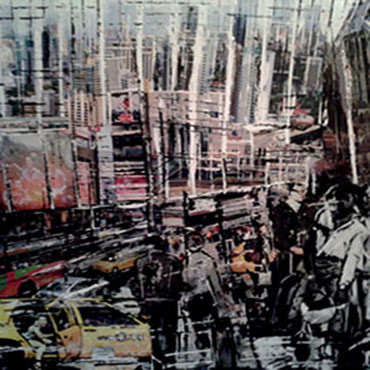 Collages intitolato ""Contemporaneità" da Daniela Foschi, Opera d'arte originale, Acrilico Montato su Telaio per barella in…