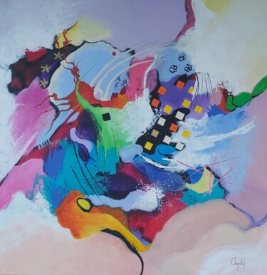 Peinture intitulée "TERRE FECONDE" par Christiane Hess (CHRYSTAL), Œuvre d'art originale, Acrylique Monté sur Châssis en bois
