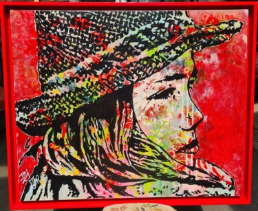 绘画 标题为“Chapeau de paille e…” 由Iza Zaro, 原创艺术品, 丙烯 安装在木质担架架上