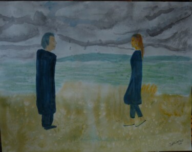 Peinture intitulée "Enfin Libres" par Jacqueline Claux (Jaklinclo), Œuvre d'art originale, Aquarelle