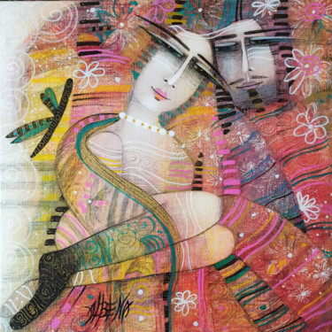 Peinture intitulée "LOVE" par Albena Vatcheva, Œuvre d'art originale, Huile Monté sur Châssis en bois
