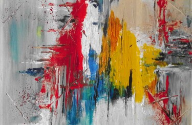 Painting titled "ZIGZAG" by Marie-Ange Nicaise, Original Artwork, Acrylic Mounted on Wood Stretcher frame