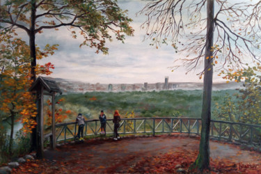 Plikakalnis Cliff by the river, Lazdynai, Vilnius Malerei mit dem Titel "Plikakalnis Cliff b…" von Oleg Ivanishchev, Original-Kunstwerk, Öl