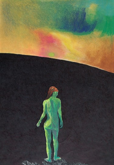Drawing titled "In The Beginning" by Robert Grubbs, Original Artwork, Pastel