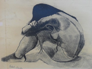 Drawing titled "Charcoal Model #4" by Robert Grubbs, Original Artwork, Charcoal