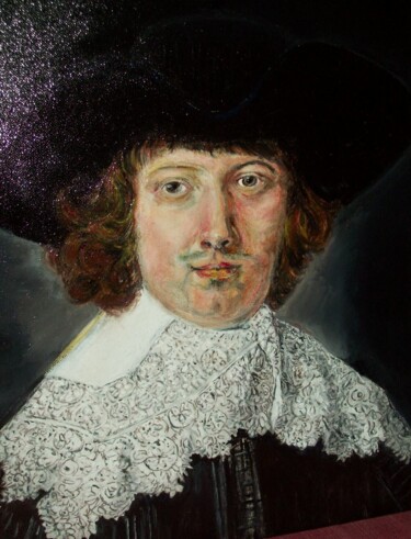 Peinture intitulée "Copie Rembrandt Por…" par Michel Yahyavi, Œuvre d'art originale, Huile