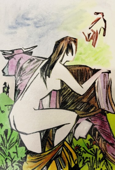 Pasiphaë Painting titled "Pasiphaë" by Wilf Tilley, Original Artwork, Ink