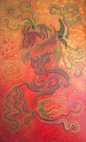 Peinture intitulée "FANTASIA" par Flod, Œuvre d'art originale, Acrylique