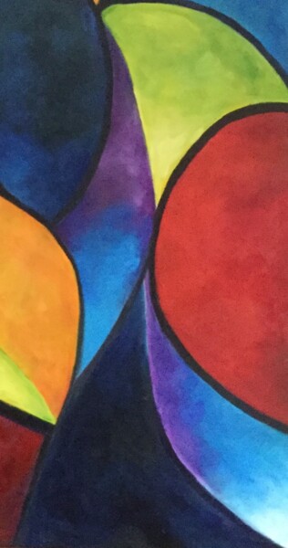 Peinture intitulée "Formes" par Thérèse Alba, Œuvre d'art originale, Huile Monté sur Châssis en bois
