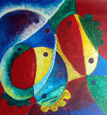 Peinture intitulée "Expressionismo...01" par Antonio Guimaraes, Œuvre d'art originale, Acrylique