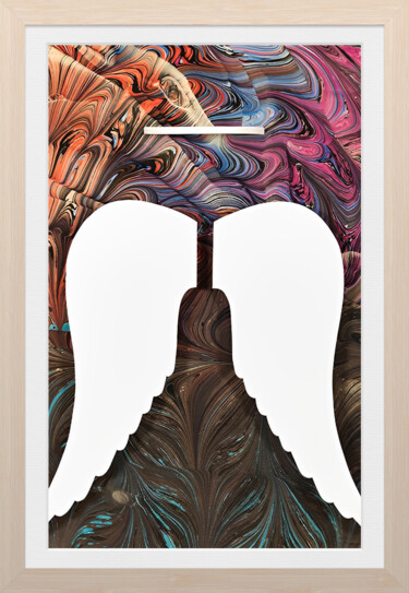 「Melek」というタイトルの絵画 Ebruによって, オリジナルのアートワーク, アクリル ウッドパネルにマウント