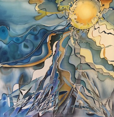Textile Art titled "Early spring 21" by Marzena Walczuk, Original Artwork, Fabric