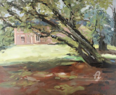 Peinture intitulée "En Sologne" par Chéker, Œuvre d'art originale, Huile Monté sur Châssis en bois