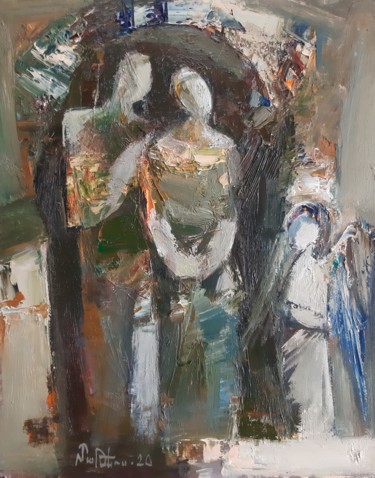 Kind news (24x30cm, oil painting, palette knife) Pintura intitulada "Kind news (24x30cm,…" por Mateos Sargsyan, Obras de arte originais, Óleo Montado em Armação em madeira
