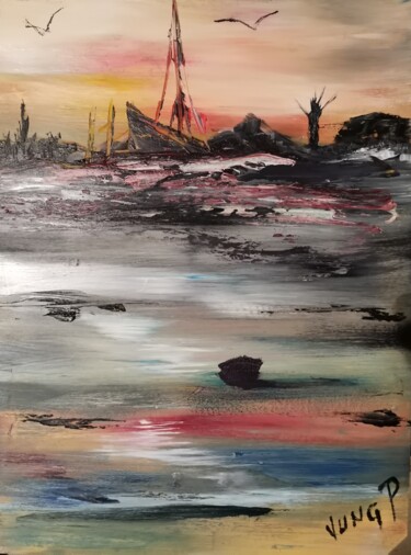 Peinture intitulée "In perdition 77" par Pascal Jung, Œuvre d'art originale, Huile Monté sur Châssis en bois