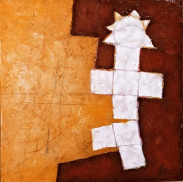 Peinture intitulée "Echelle de Jacob" par André Colpin, Œuvre d'art originale, Huile Monté sur Panneau de bois
