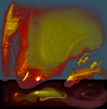 Peinture intitulée "" Trouée de nuit 2…" par Grégory Dreyfus, Œuvre d'art originale, Peinture numérique