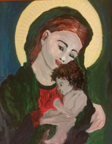 제목이 "Vierge à l'enfant"인 미술작품 Minnie House로, 원작, 구아슈