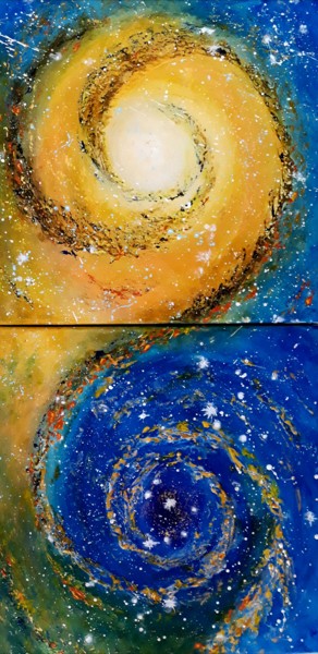 绘画 标题为“Diptych: Infinite (…” 由Alla Kosteleckaya, 原创艺术品, 丙烯 安装在木质担架架上
