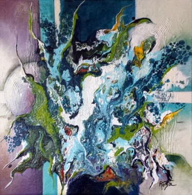 Peinture intitulée "Explosion" par Rosa Bilhe (Rosa B), Œuvre d'art originale, Acrylique Monté sur Châssis en bois
