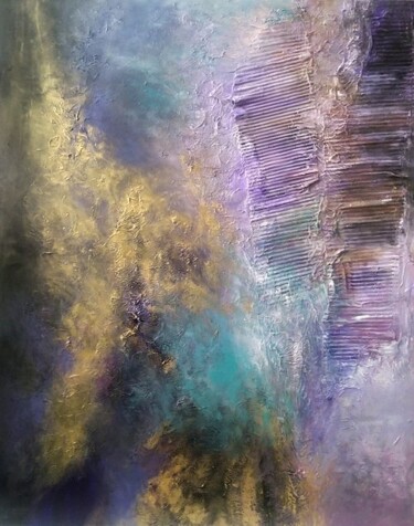 Painting titled "Angels wiinds" by Alexandra Petropoulou, Original Artwork, Lacquer Mounted on Wood Stretcher frame