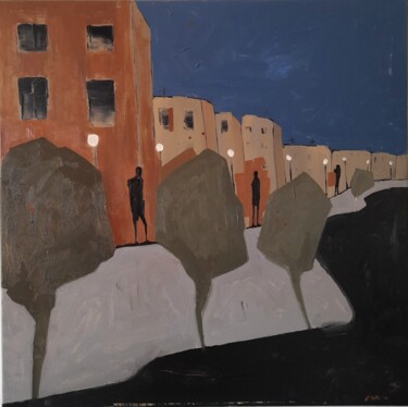 Painting titled "Night escapade" by Mariusz Makula, Original Artwork, Oil