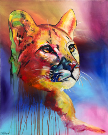 绘画 标题为“cougar” 由Sabrina Seck, 原创艺术品, 丙烯