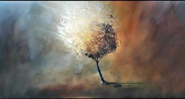 Painting titled "Arbre 1" by Matthieu Stemmelen, Original Artwork, Oil