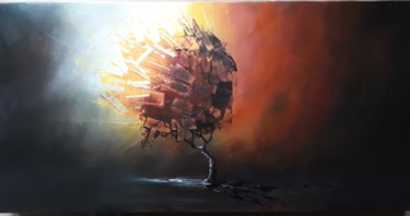 Painting titled "Arbre 2" by Matthieu Stemmelen, Original Artwork, Oil