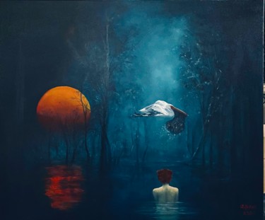 绘画 标题为“Magiczne jezioro” 由Grazyna Jezak, 原创艺术品, 油