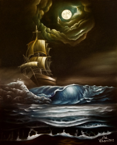 Pintura intitulada "Comme si l'histoire…" por Hamza Rhani, Obras de arte originais, Óleo