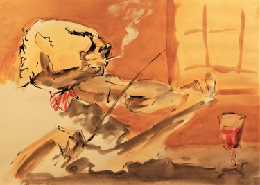 제목이 "Etude gouachée-20-1…"인 그림 Thierry Faure로, 원작, 구아슈
