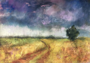 Tekening getiteld "The Storm Looms" door Lena Ru, Origineel Kunstwerk, Pastel