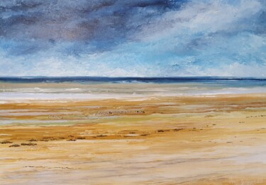 Peinture intitulée "La plage de Berck" par Jean-Philippe Guffroy, Œuvre d'art originale, Huile
