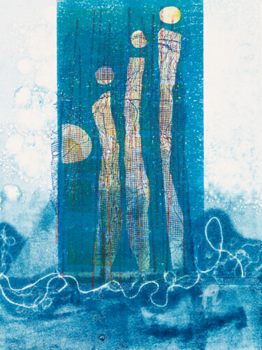 Printmaking titled "Santiago de Compost…" by Oi Fortin, Original Artwork, Monotype