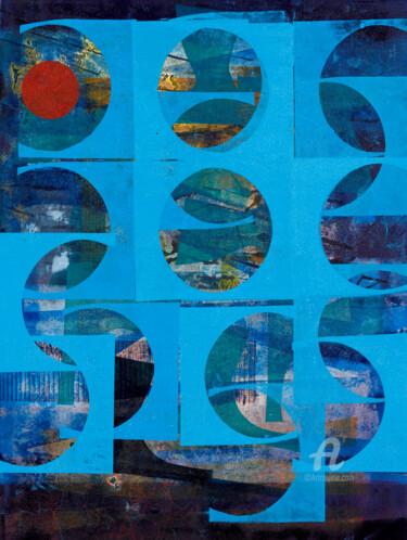 Printmaking titled "Out of The Blue" by Oi Fortin, Original Artwork, Monotype